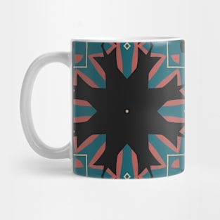 teal and red tribal pattern Mug